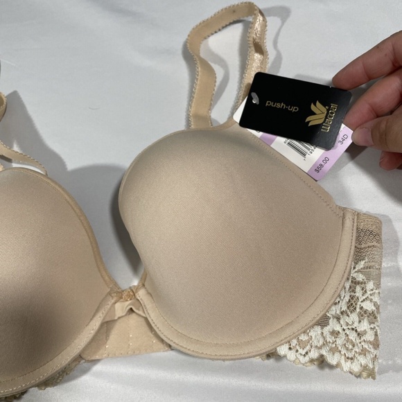 NWT Wacoal [ 34D US ] Embrace Lace Push-Up Bra in Natural‎ Nude - Picture 3 of 11